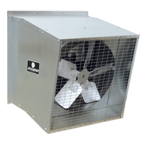 Schaefer 245S12 24" Galvanized Exhaust Fan in Slant Wall Housing, 5-Wing, 1/2 Hp, Belt Drive