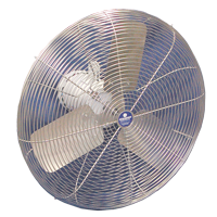 Schaefer 24CFO-EWDS 24" Washdown Duty Fan, 1/3 Hp Epoxy Coated Motor, SS OSHA Guards, Stainless Steel Blade