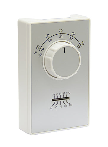 TPI Corporation - AET9DWTS - DPST Heat Only Thermostat w thermometer, wire leads, 50-90F