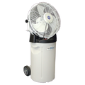 Schaefer PVM18C Portable Misting Fan with Tank, Wheels, Handle and White 18" 3-Speed Fan