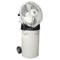 Schaefer PVM18C Portable Misting Fan with Tank, Wheels, Handle and White 18" 3-Speed Fan