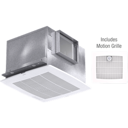 Greenheck - SP-A110M-QD - Bathroom Exhaust Fan with Motion Grille, Model SP-A110M, 115V, 1Ph, 98-130 CFM