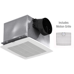 Greenheck - SP-A50-90M-VG-QD - Bathroom Exhaust Fan, Constant CFM with Motion Grille, Model SP-A50-90M, Vari-Green EC Motor, 115V, 1Ph, 50-90 CFM