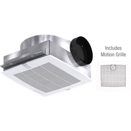 Greenheck - SP-B80M-QD - Bathroom Exhaust Fan with Motion Grille, Low Profile, Model SP-B80M, 115V, 1Ph, 46-94 CFM